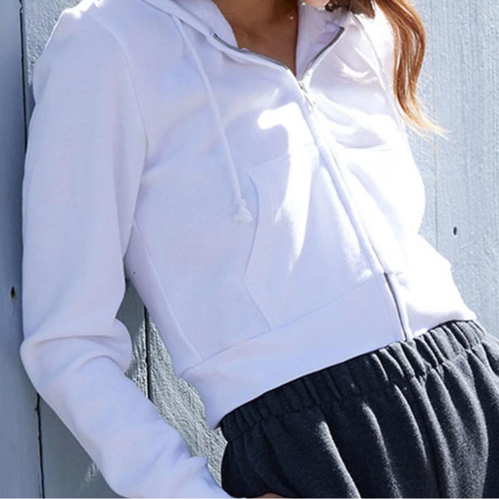 Brandy Melville Cropped Full Zip Hoodie